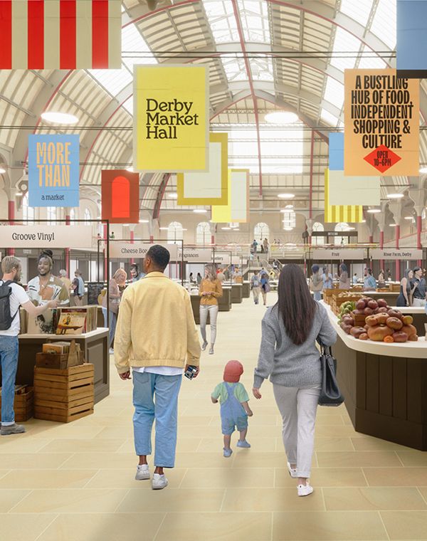 Visual representation of inside Derby Market Hall