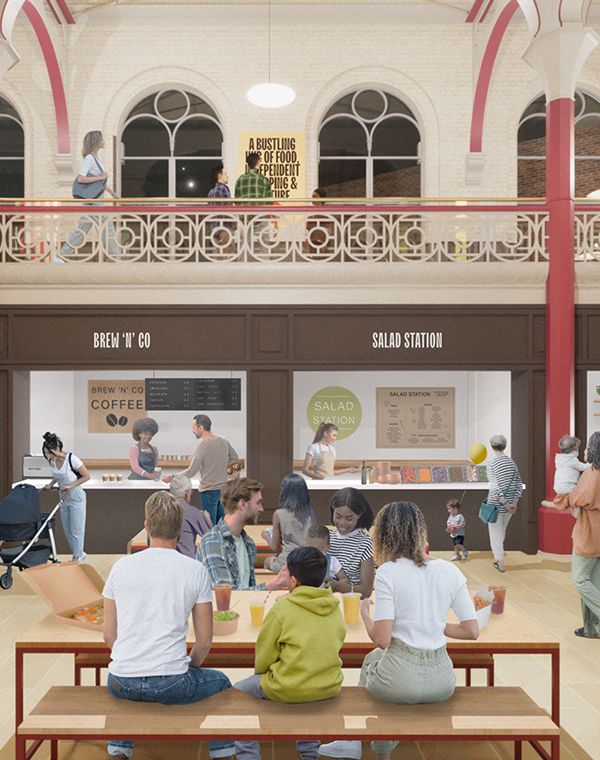 Visual representation of inside Derby Market Hall