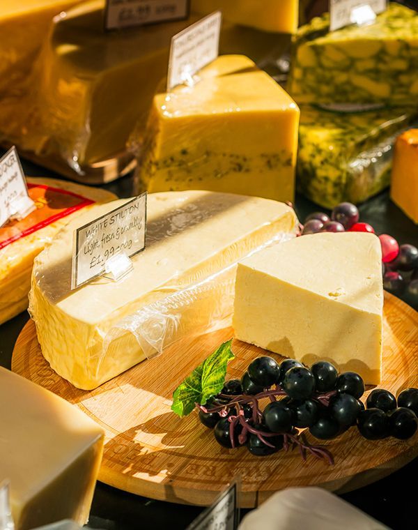 A vibrant selection of cheeses
