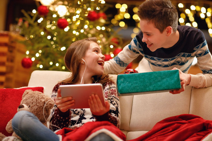 child giving gift