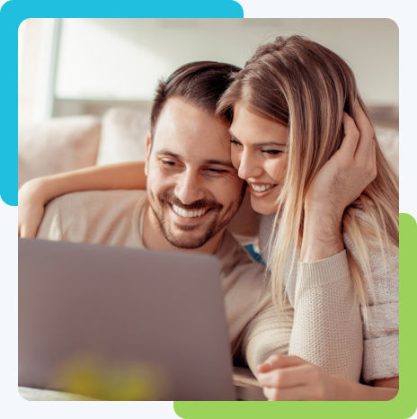 Couple enjoying fast internet.