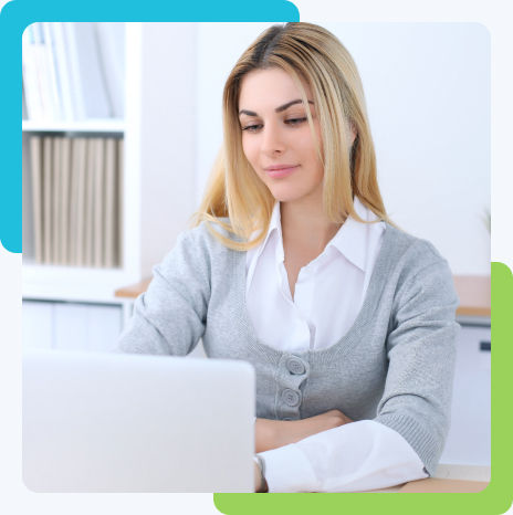 girl using laptop