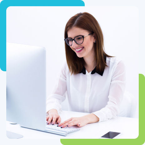 girl using laptop