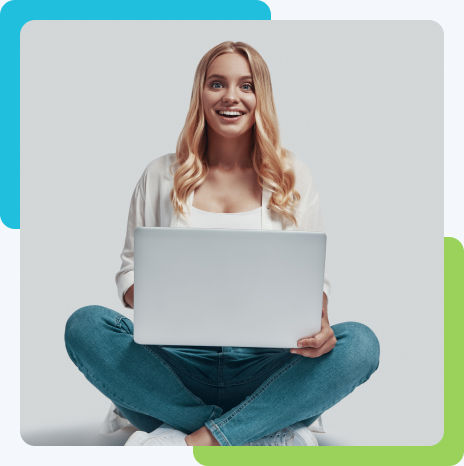 girl using laptop