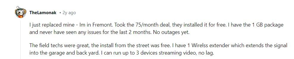 first fidium fiber customer review