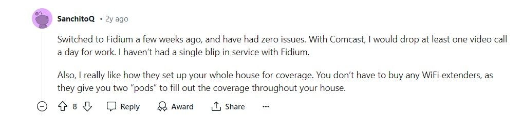 third fidium fiber customer review