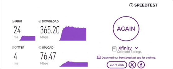 Xfinity Speed Test