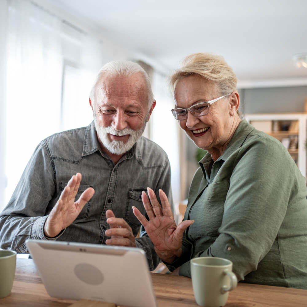 SeniorConnect Image Alt Texts SeniorConnect Image Alt Texts 100% 10 D25 Smiling older couple waving at a tablet during a video call at a kitchen table Smiling older couple waving at a tablet during a video call at a kitchen table Turn on screen reader support Banner hiddenTo enable screen reader support, press Ctrl+Alt+Z To learn about keyboard shortcuts, press Ctrl+slashNida Shahid has left the document.