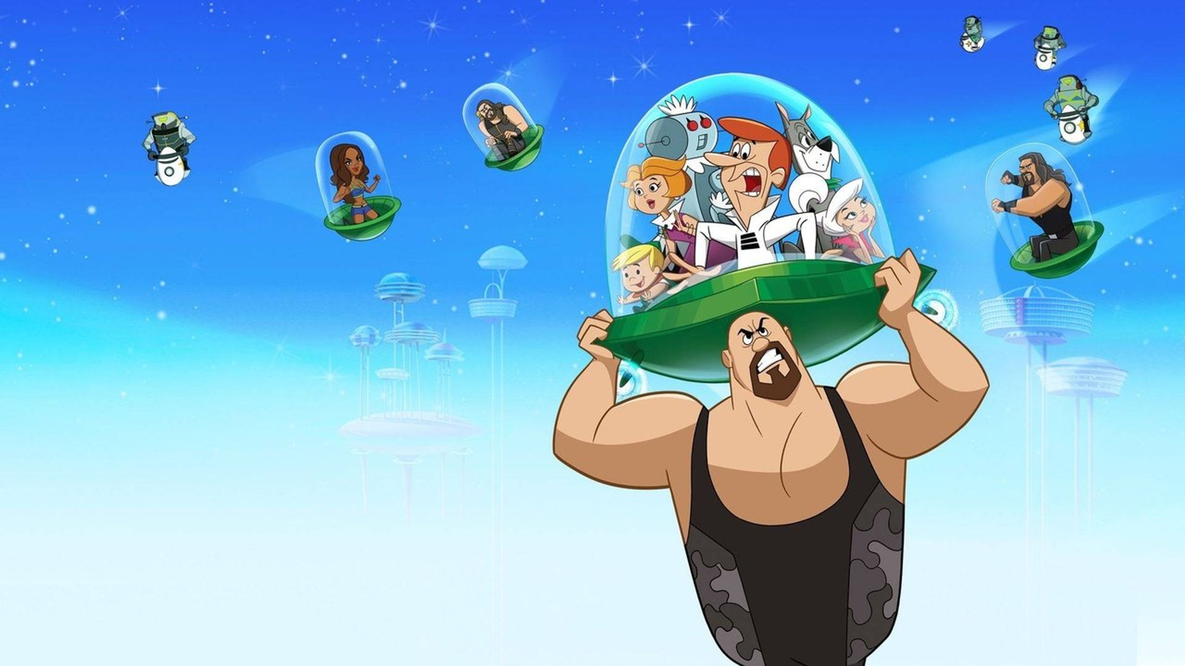 Backdrop of The Jetsons & WWE: Robo-WrestleMania