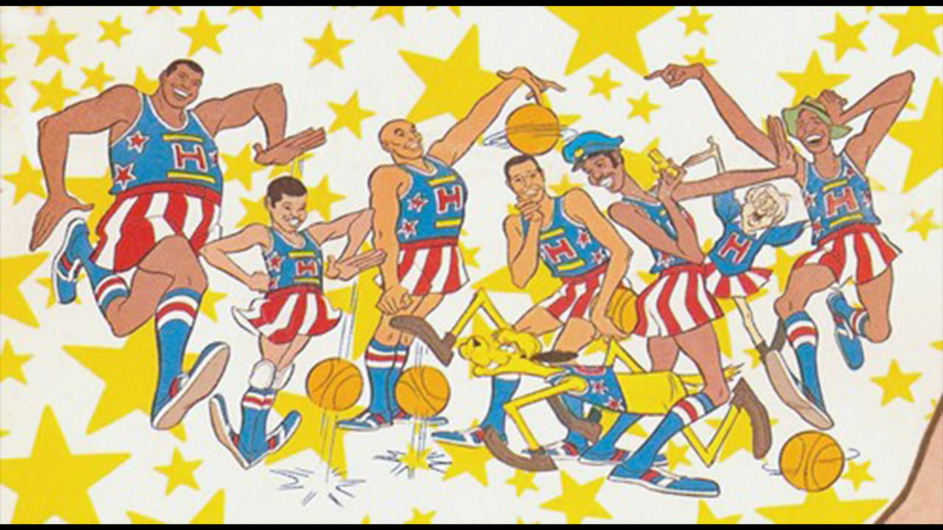 Backdrop of Harlem Globetrotters