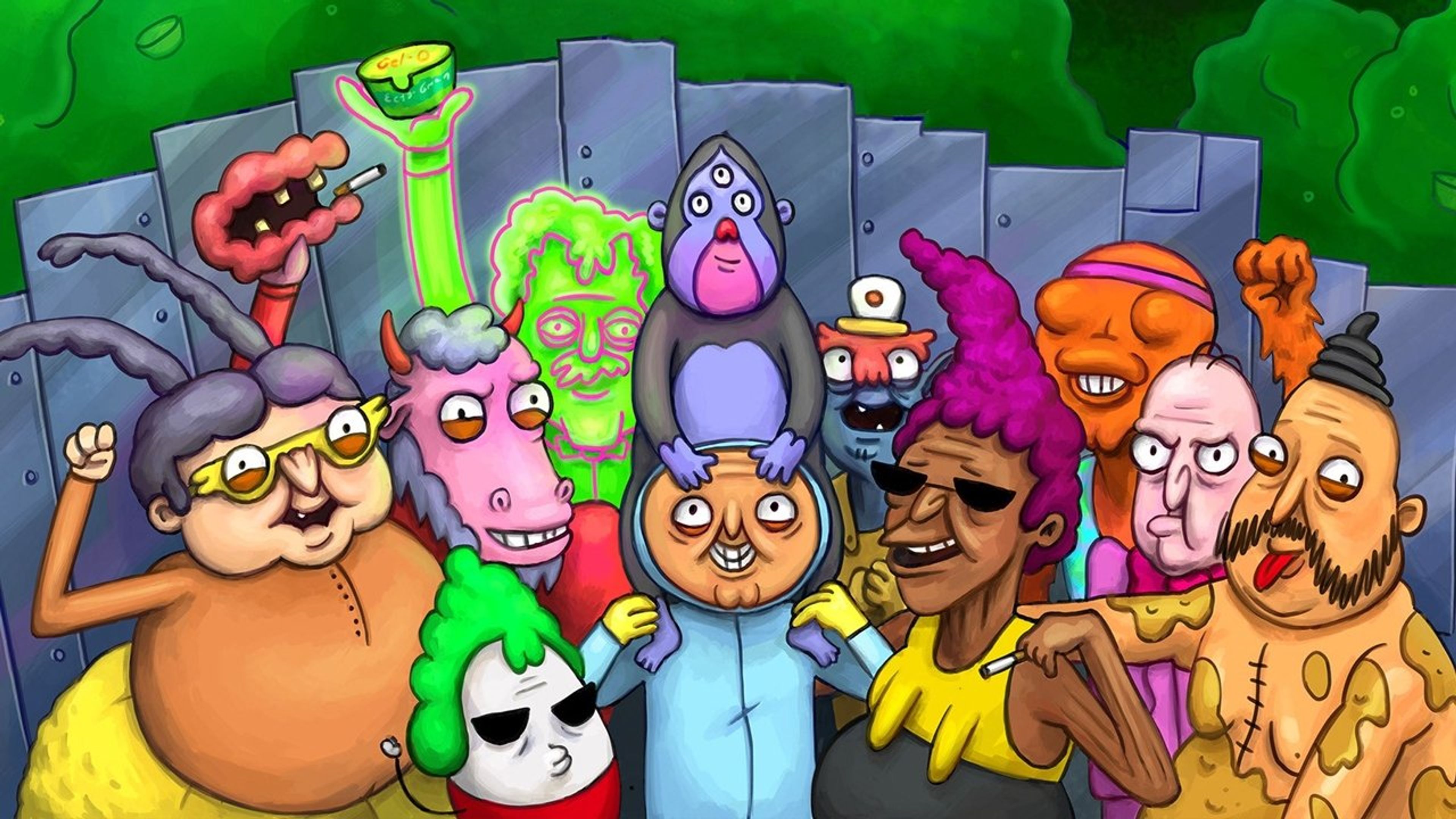 Backdrop of Liverspots and Astronots