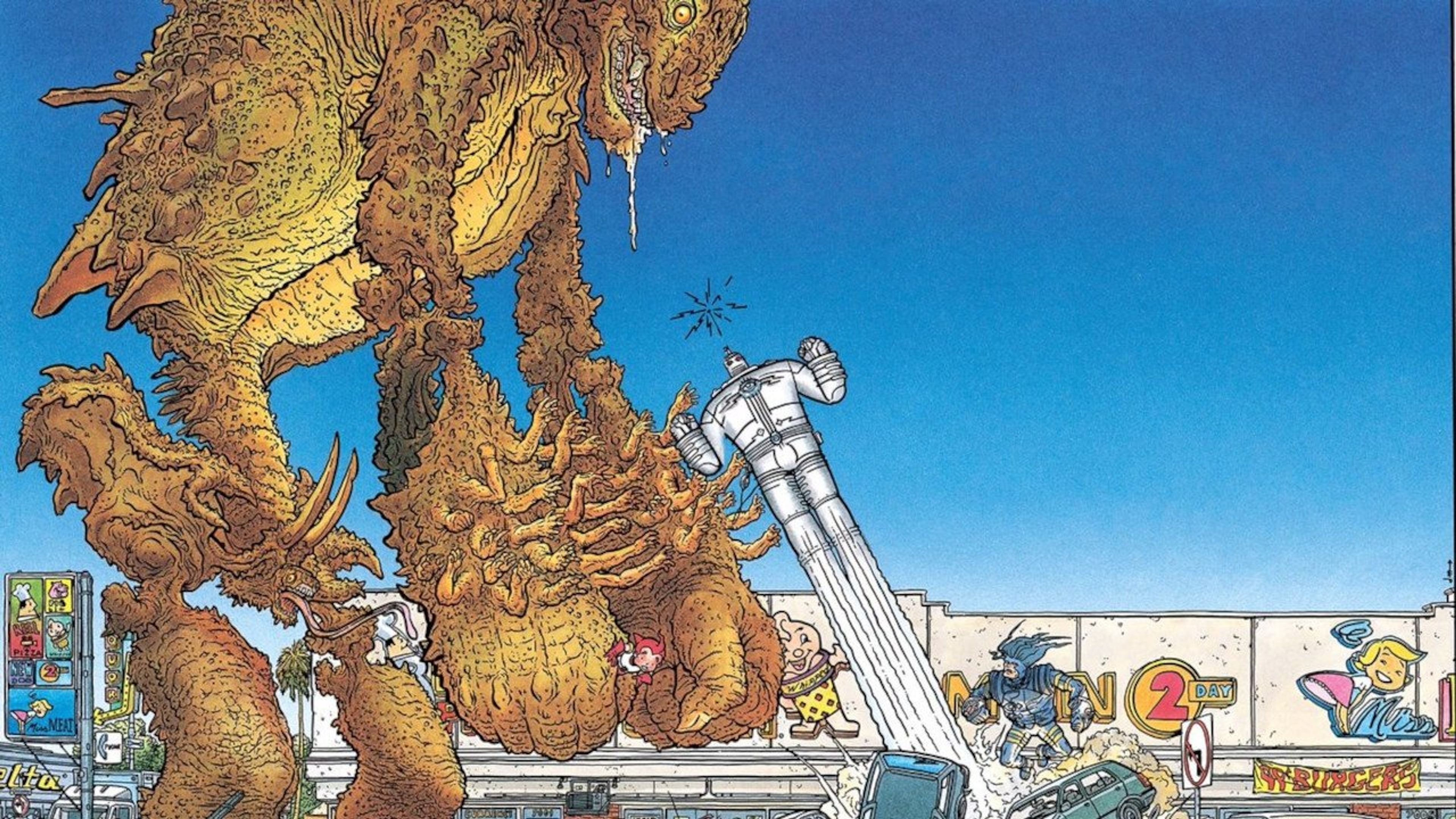 Backdrop of The Big Guy and Rusty the Boy Robot