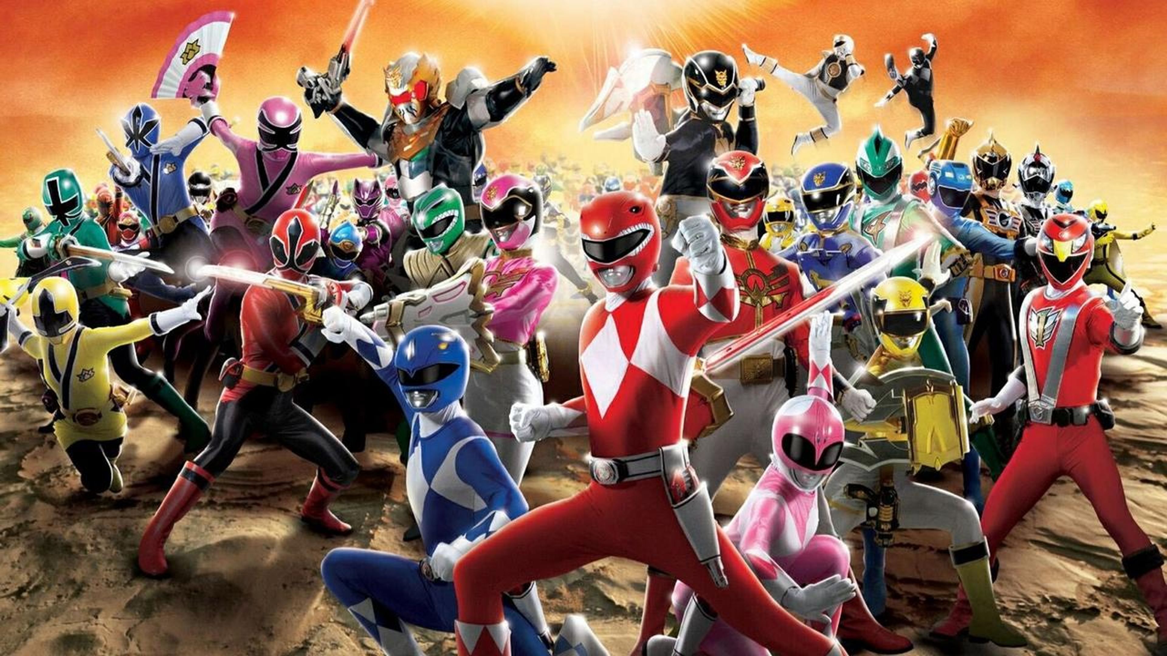 Backdrop of Power Rangers