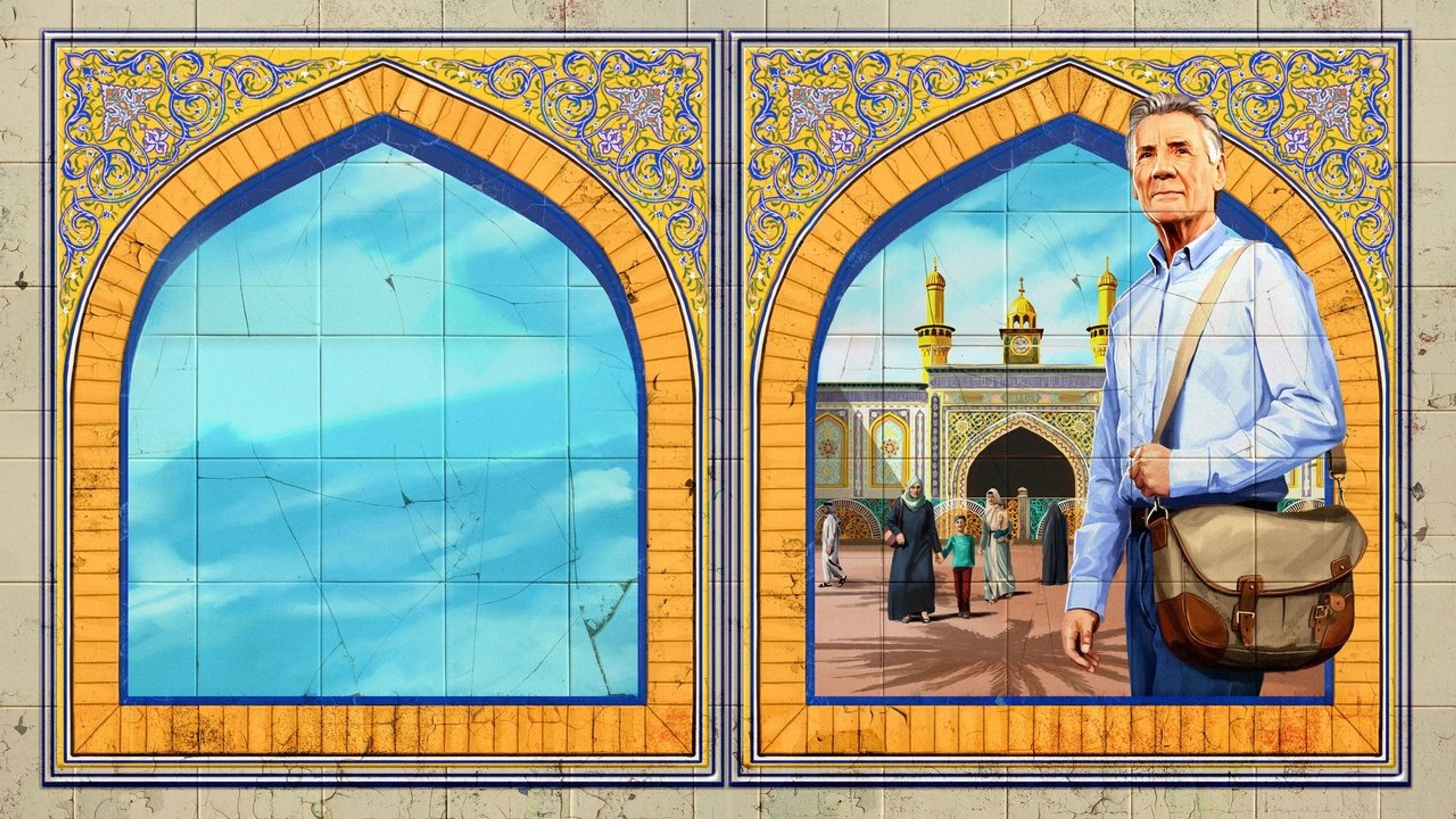 Backdrop of Michael Palin: Into Iraq