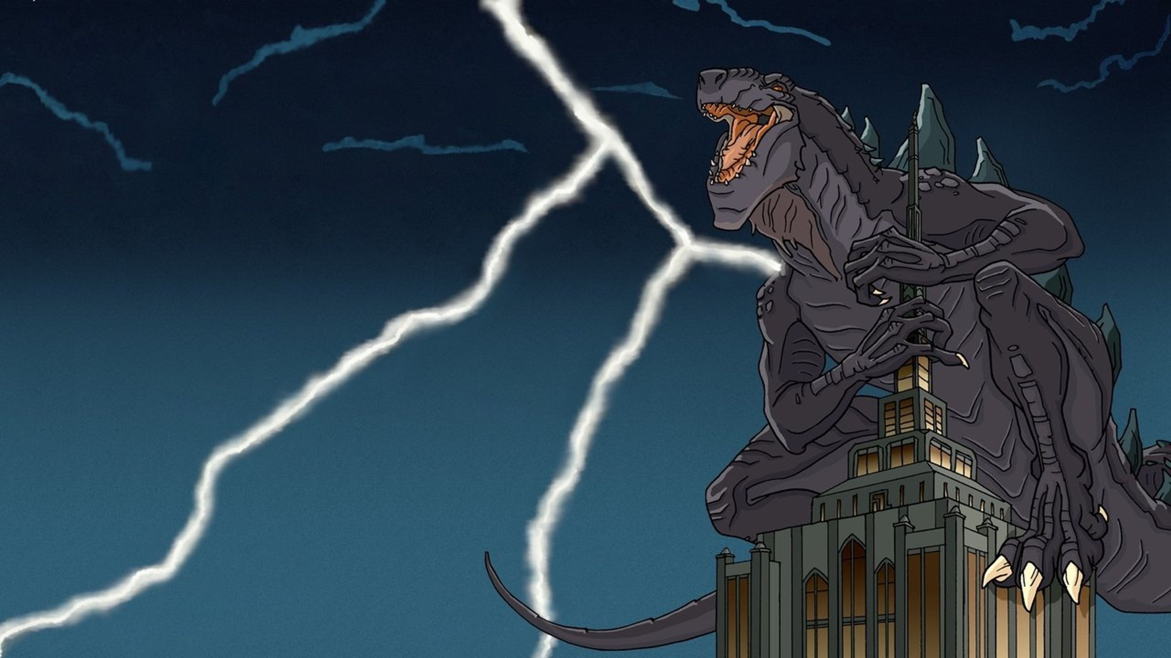 Backdrop of Godzilla: The Series