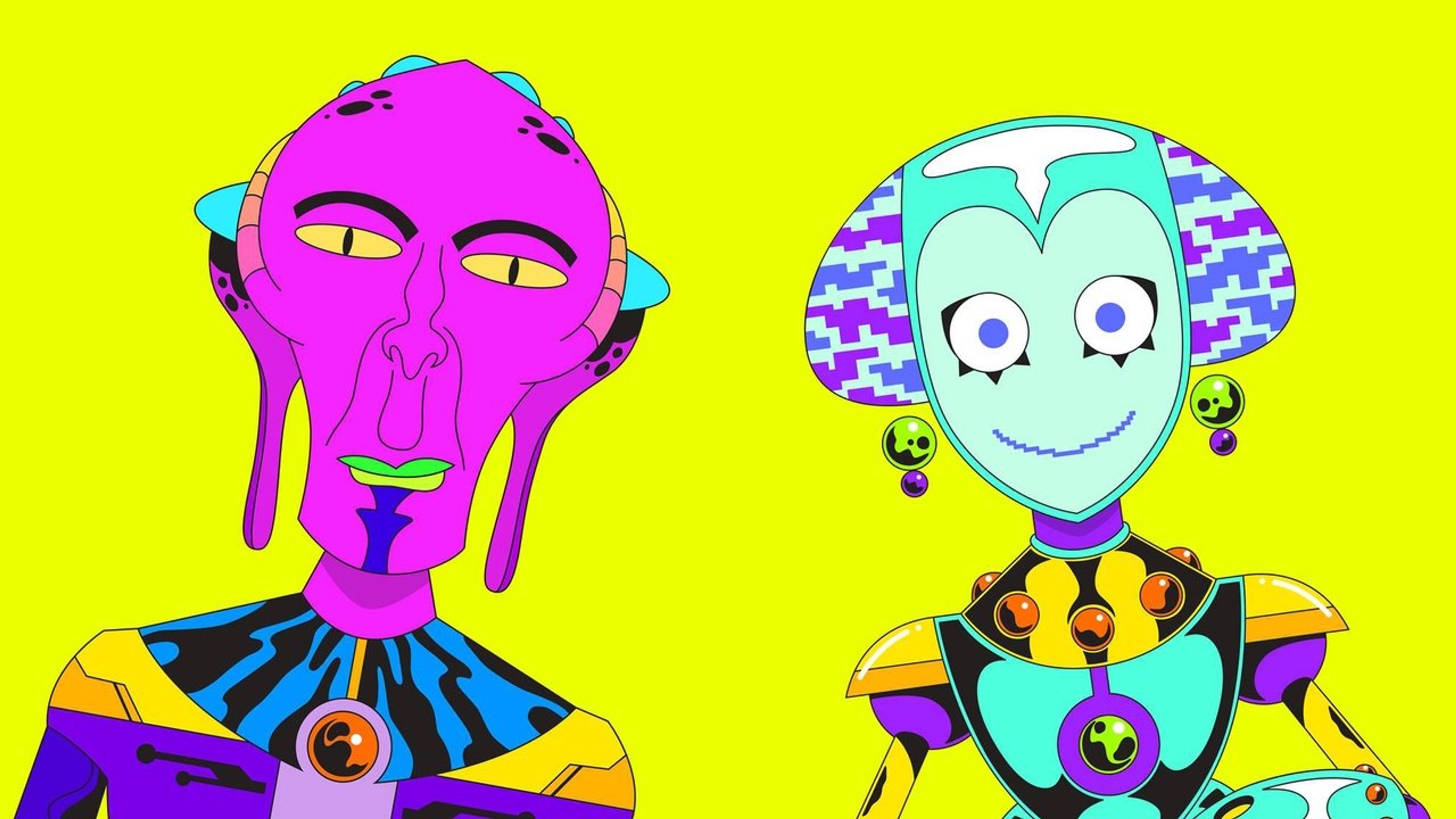 Backdrop of Alien News Desk