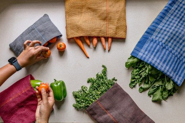 SHOBJI Fridge Bag Set for Veggies and Fruits Ohrna