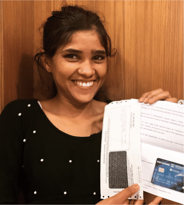 Kajal got her first debit card after creating her very own bank account