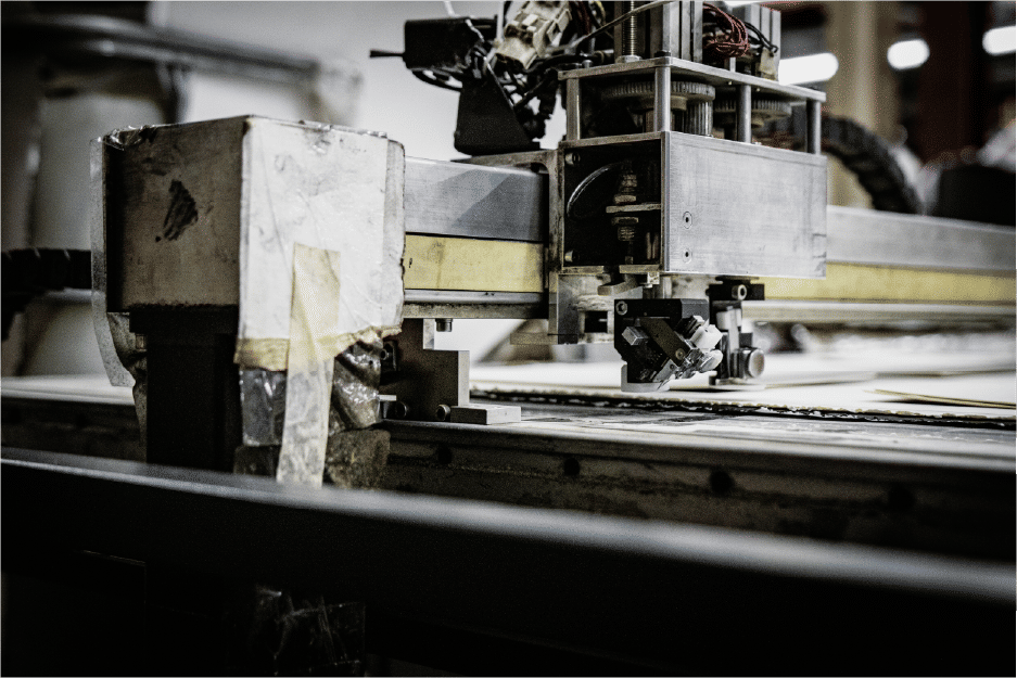 Cutting head with operator hand guiding material