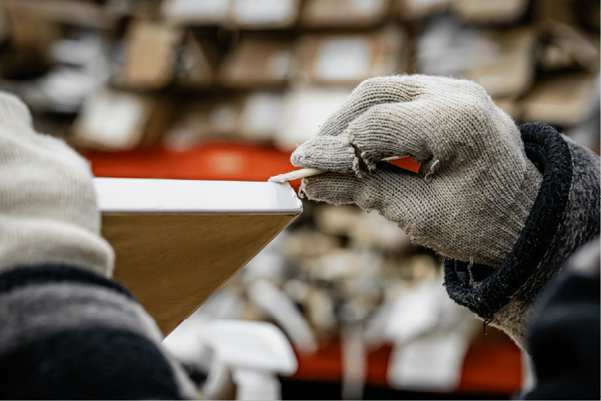 Trimming frame edge with handheld tool precision