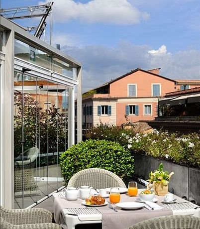 Enjoy breakfast on the hotel terraza

