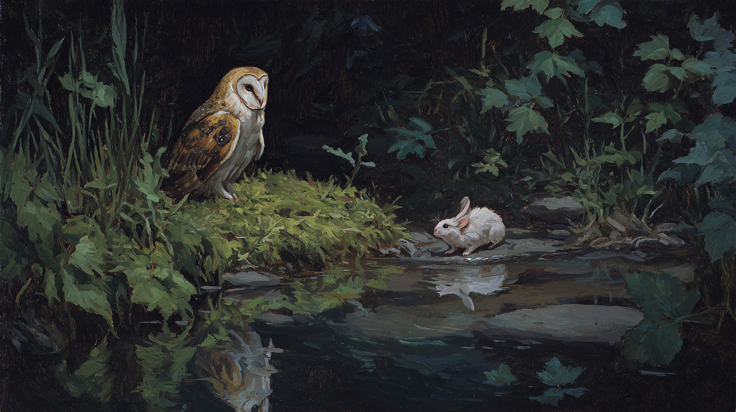 A Rabbit, a Mouse, and an Owl
