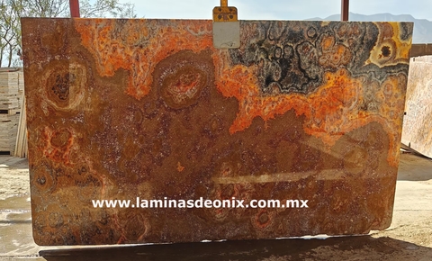 Plancha de Onix Ocre Premium - Para mesas, láminas y aplicaciones de lujo con acabado natural
