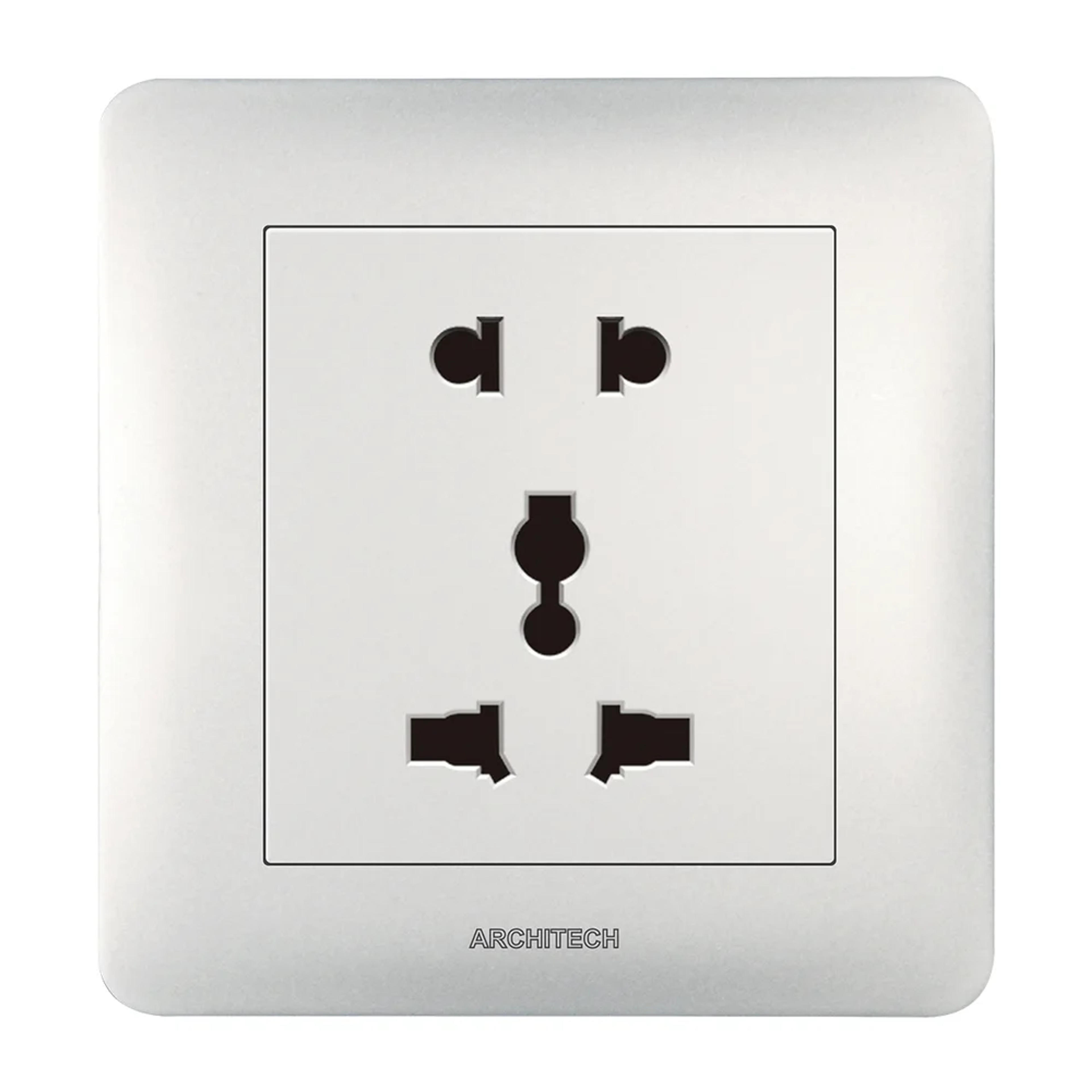ARCHITECH A63 INFINITY Stop Kontak Universal 2 Pin & 3 Pin 16A - Image 1