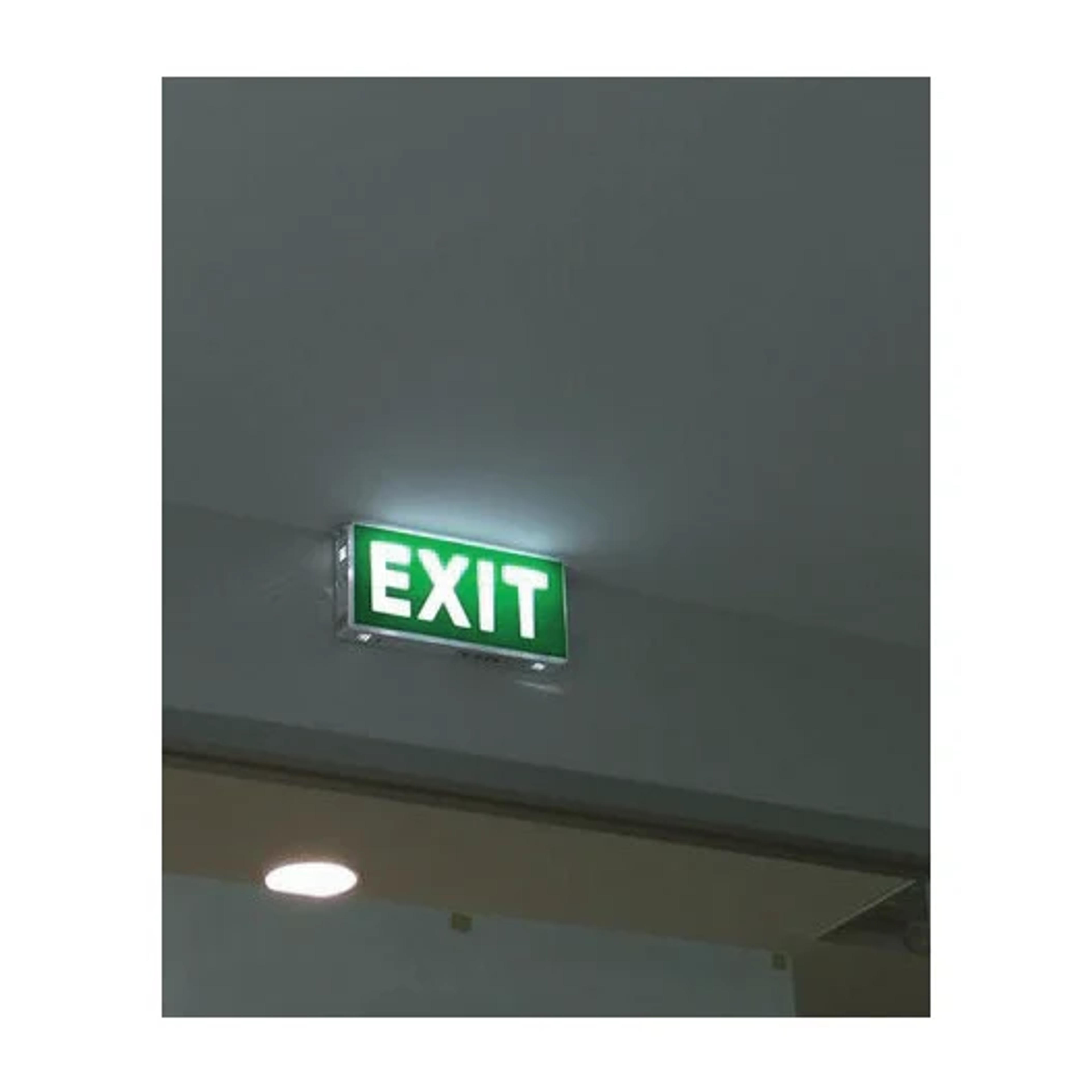 Lampu Exit Akrilik Hijau List