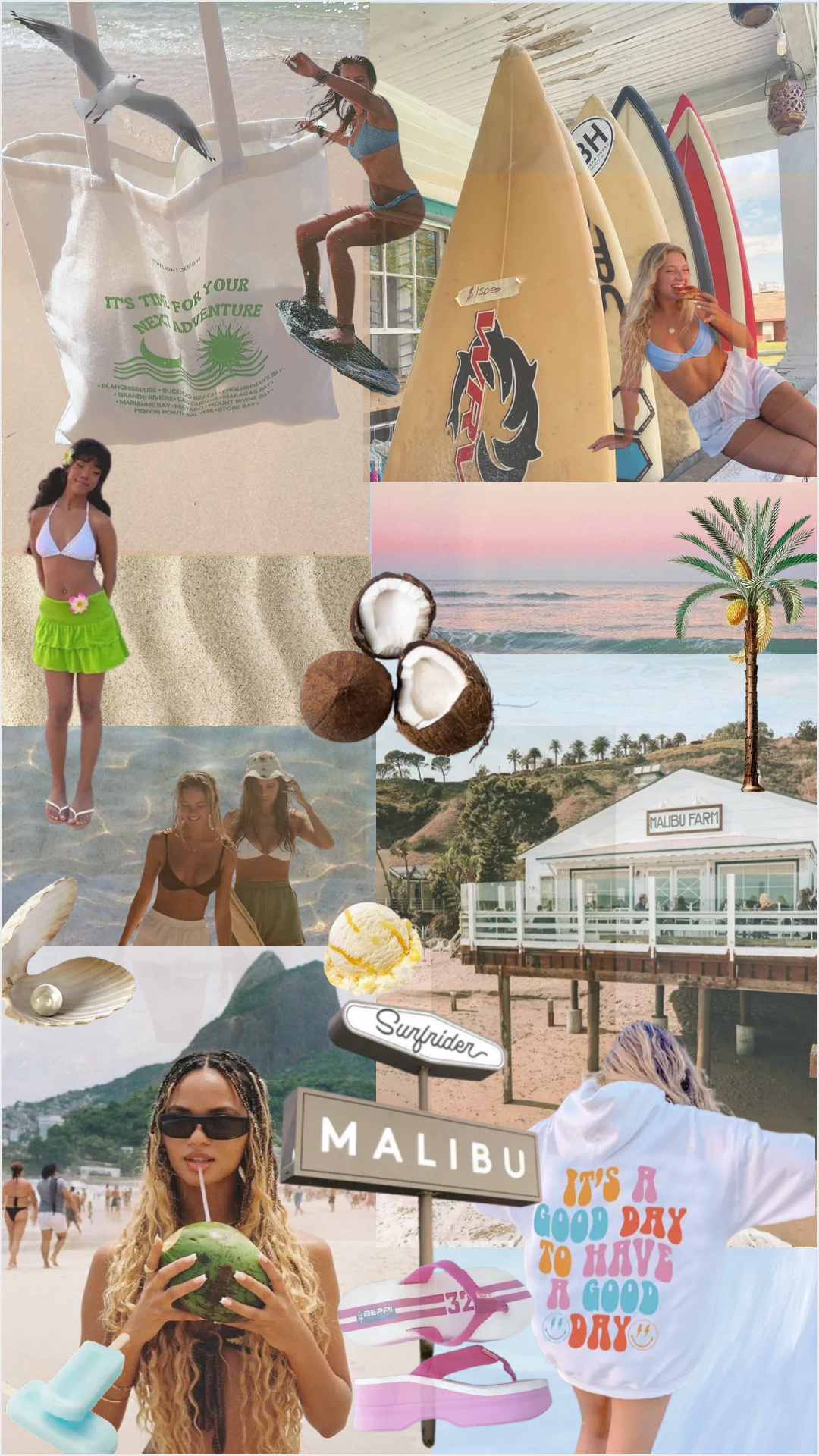 Landing coconut girl mood board