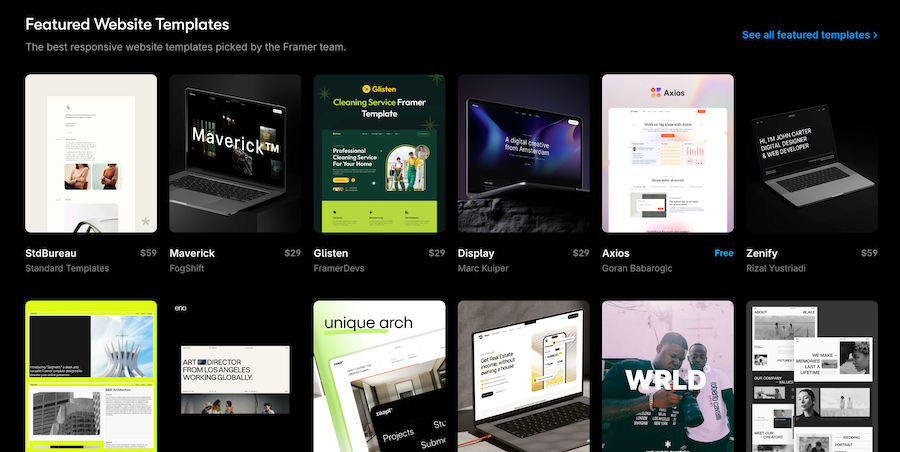 Framer Templates - Marketplace