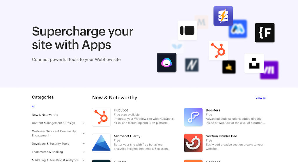 Webflow Apps - Marketplace