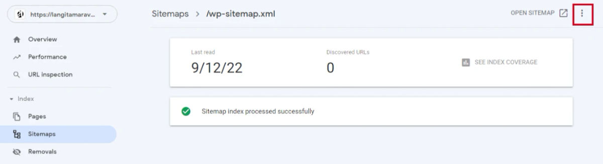 Cara menghapus sitemap di Google Search Console