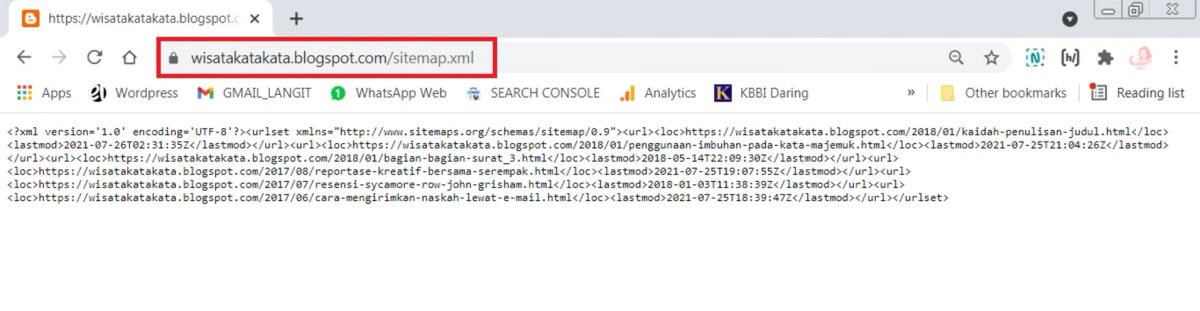 Cara membuat sitemap blogger