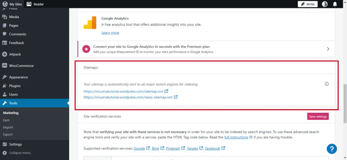 Cara membuat sitemap di wordpress.com