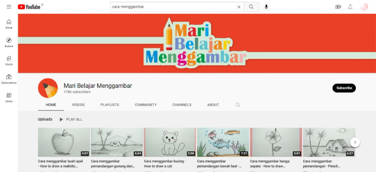 Channel Mari Belajar Menggambar