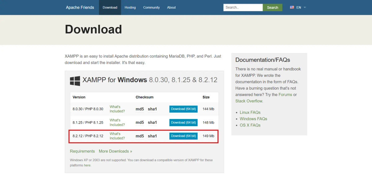 download XAMPP
