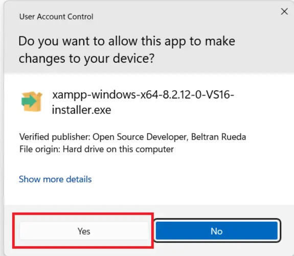 cara instal XAMPP langkah 1