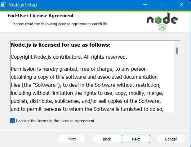 instal node.js langkah 2