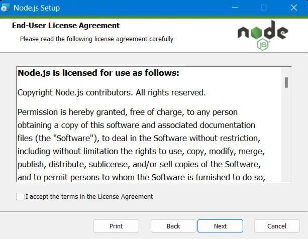 instal node.js langkah 5