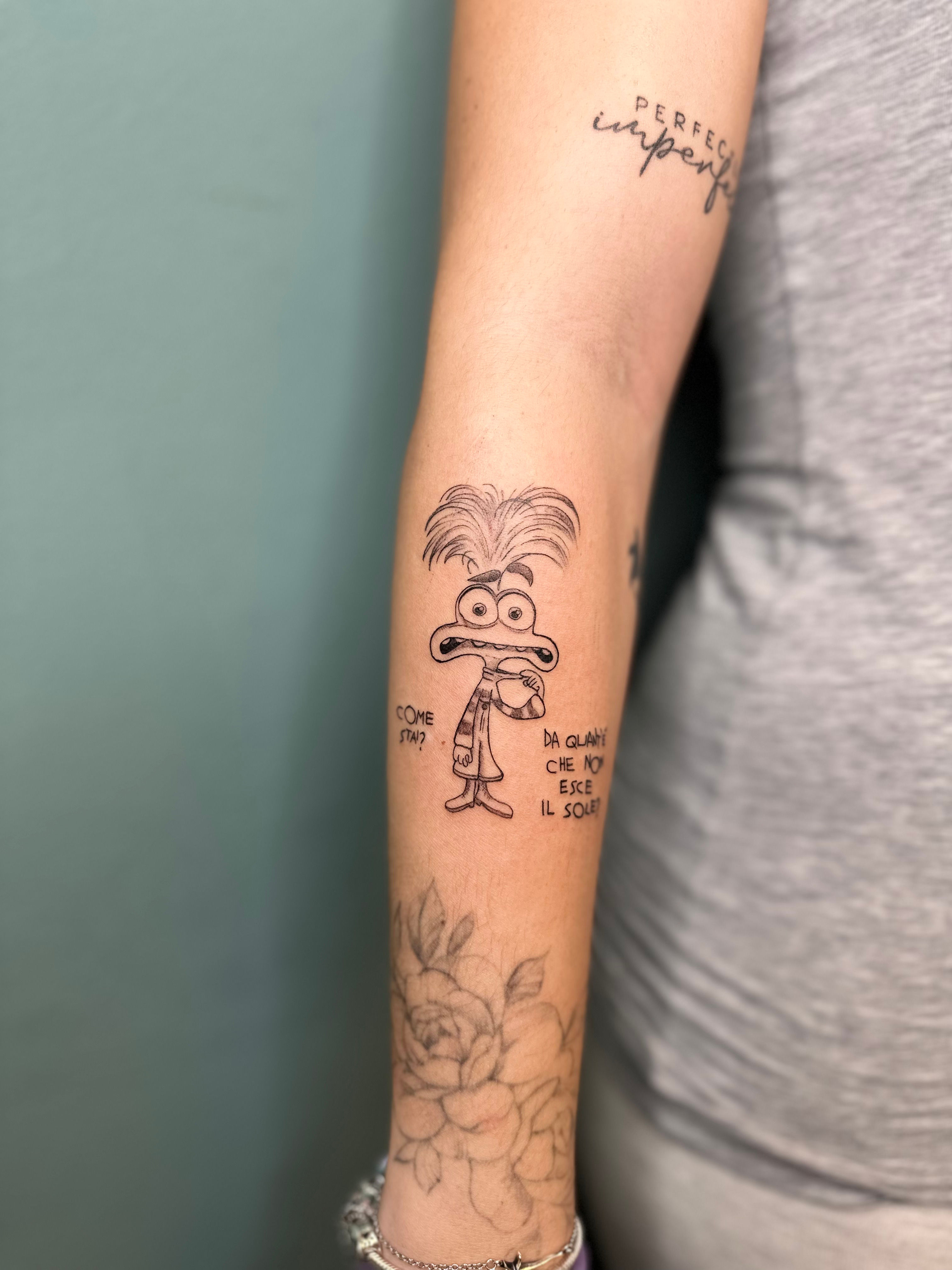 Tatuaggio Fine Line/Cartoon - Ansia realizzato da La Phil Tattoo a Savigliano