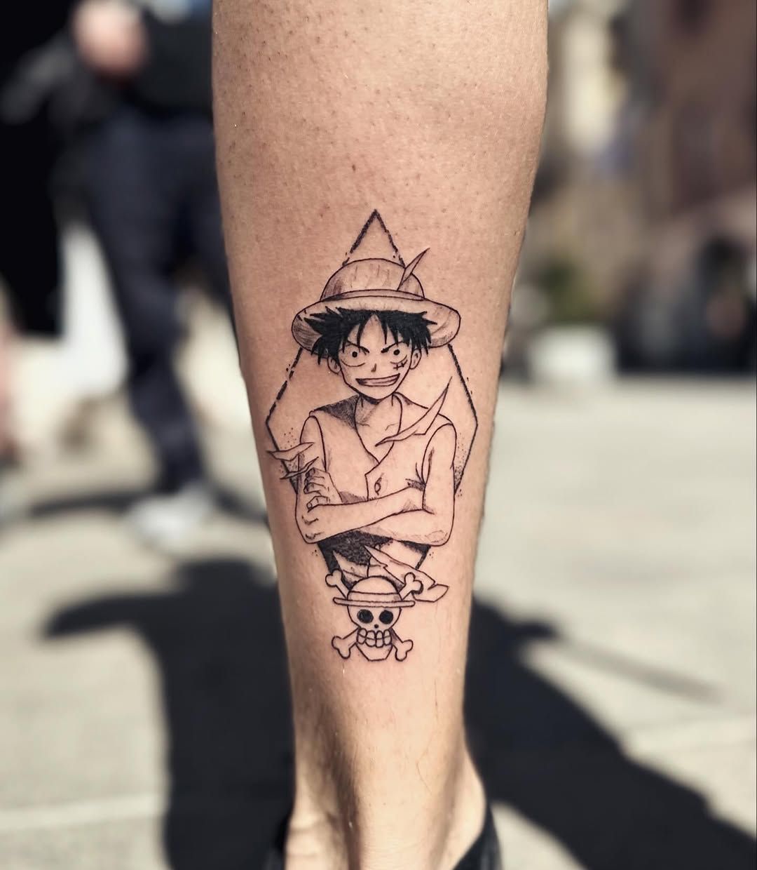Tatuaggio Fine Line/Cartoon - Monkey D. Luffy realizzato da La Phil Tattoo a Savigliano