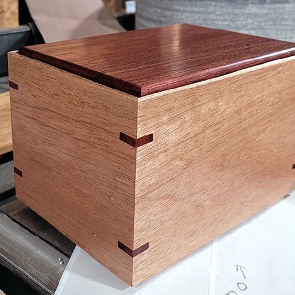 handcrafted mahogany urn with custom engraving