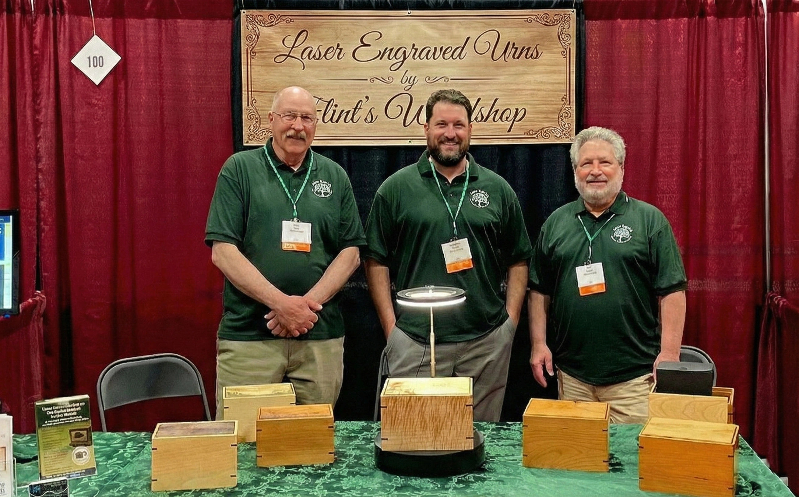 Daniel Flint of Laser Engraved Urns at the Michigan Funeral Directors Association trade show