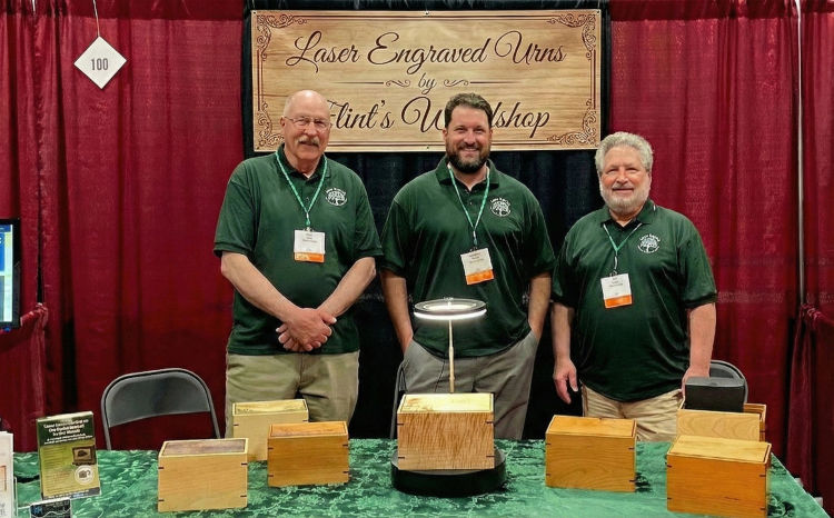 Daniel Flint and team representing Laser Engraved Urns at the MFDA Trade Show