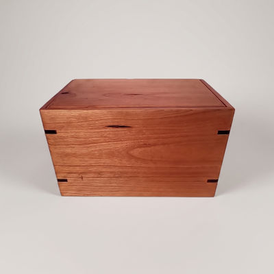 Front and top view of  Cherry Eternal Memory Urn , showcasing its design and customizable engraving area