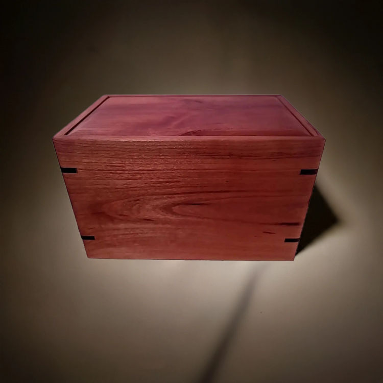 Back view of  Cherry Loving Memory Urn  with Cherry top and Cherry sidesperfect for personalization