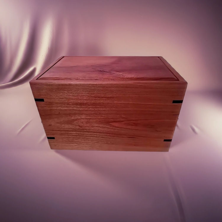 Front and top view of  Cherry Loving Memory Urn , showcasing its design and customizable engraving area