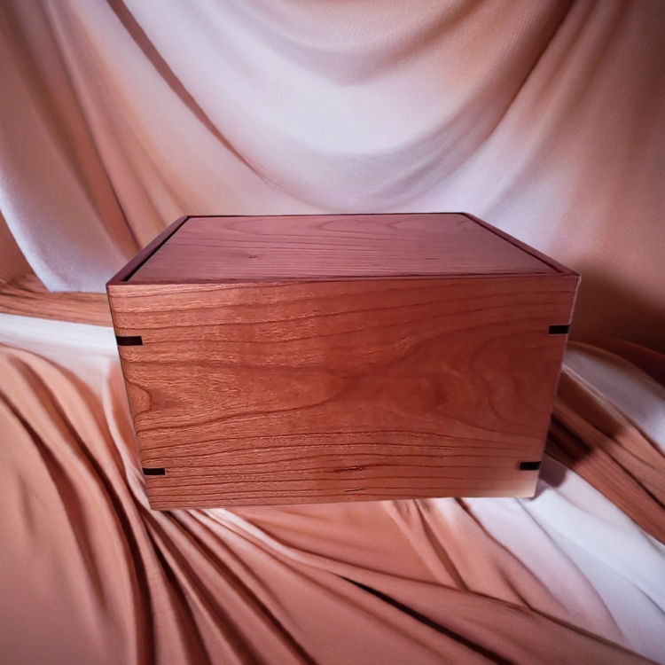 Back view of  Cherry Wood Legacy Urn  with Cherry top and Cherry sidesperfect for personalization