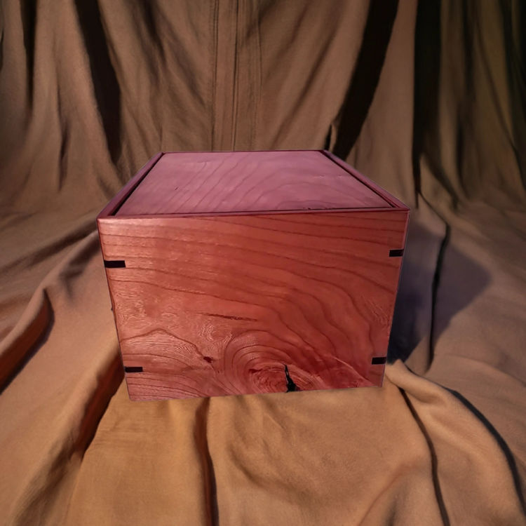 Side view of  Cherry Wood Legacy Urn  with an elegant, earth-friendly natural-oil finish